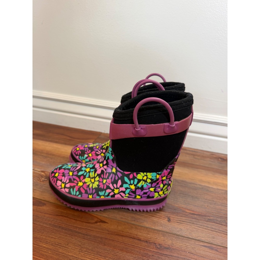 Western Chief Daisy Shower Neoprene Waterproof Winter Boots Kids Size 13/1 Black